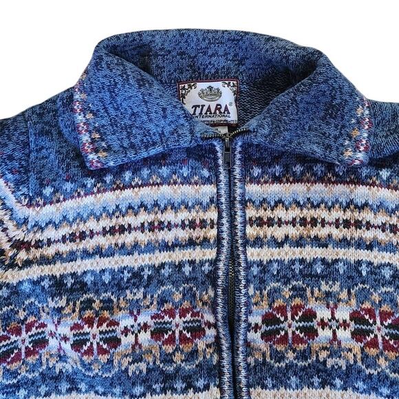 Tiara International Vintage Snow Flaked Pattern Sweater Women's Size Medium - Picture 12 of 16